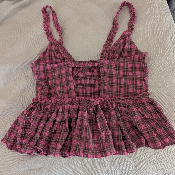 Free People NWOT Tag You're It Tank sz Med in Pink/ Green Combo - Picture 8 of 14